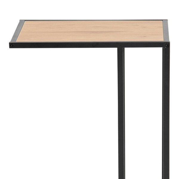 Wyld Haus El Paso Black Metal and Wild Oak Veneer Sofa Side Table