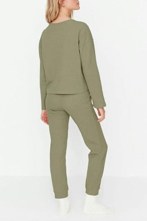 WOVCOR 2-Piece Waffle Knit Pajama Set