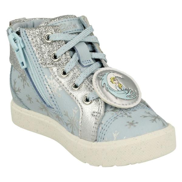 Clarks Girls Clarks Elsa Detailed Frozen Hi Top Trainers City Ice T