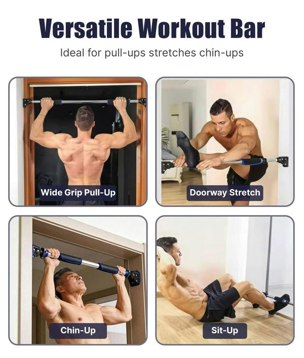 ROMIX Pull Up Bar Doorway, Adjustable 72-97cm No Screw Chin Up Bar for Home Fitness Training