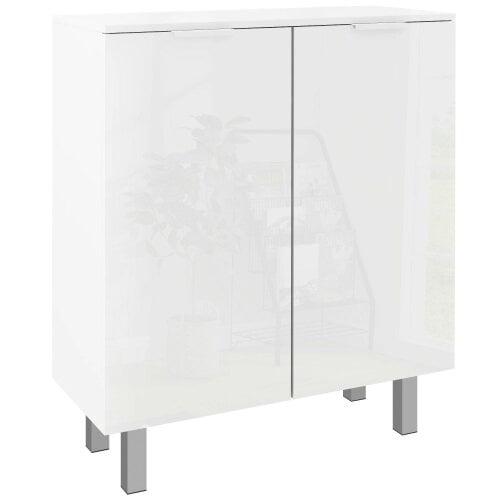 Wyld Haus Conoyo Wooden White 5 Shelf Shoe Storage Cupboard
