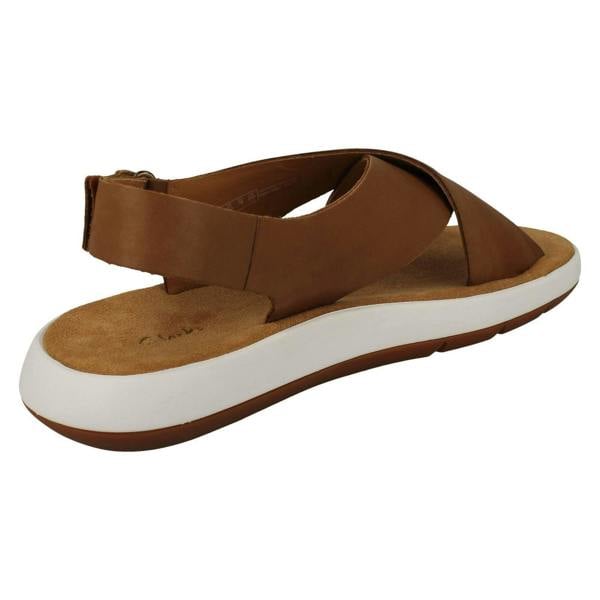 Clarks Ladies Clarks Unstructured Cross Detailed Wedge Heel Sandals Jemsa Cross