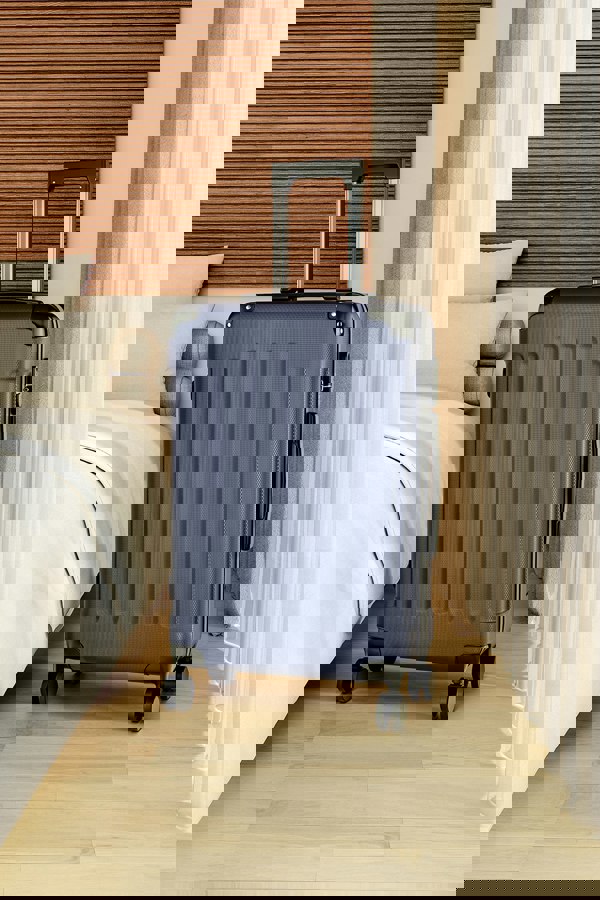 Living and Home Modern Hardside Spinner Suitcase with Combination Lock, 28" Blue