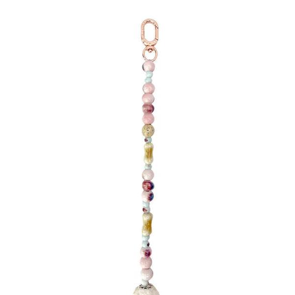 Nimmy Friends Nimmy Big Eye Cute Pet Bischon Fraise Dog Mobile Phone Chain Bag Charm Ceramic Bracelet Pink - N-XDY-SL-02