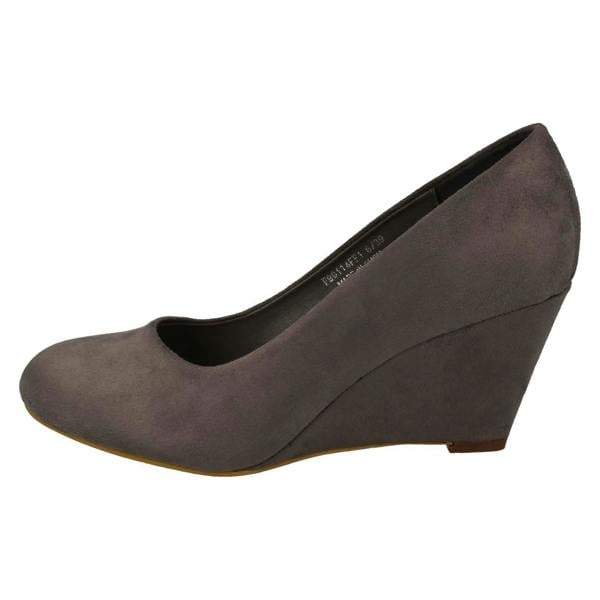 Spot On Ladies Spot On Elegant Wedge Heeled Court Shoes F90114
