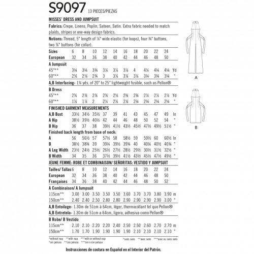 Simplicity Sewing Pattern 9097, Dresses, Jumpsuits for Women, H5 (6-8-10-12-14) - Intermediate