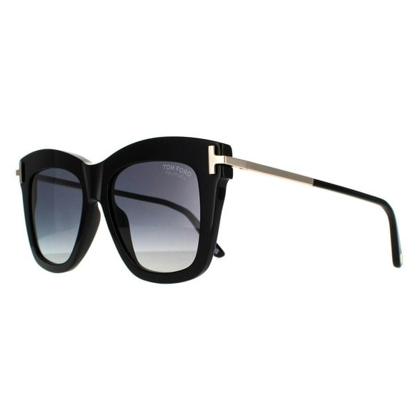 Tom Ford Sunglasses Dasha FT0822 01D Shiny Black Smoke Gradient Polarized