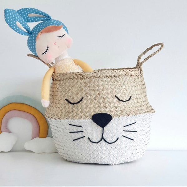 White Bottom Whiskers Basket - Large - Bellybambino