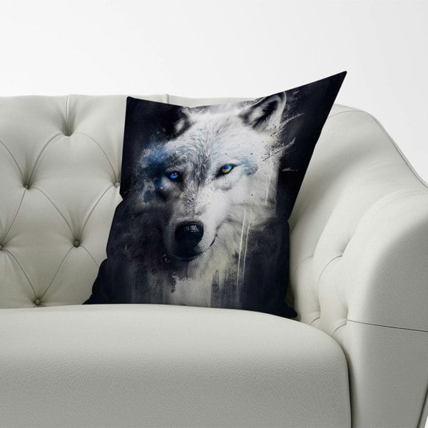 Warren Reed White Wolf Face Splashart Dark Backgrouns Cushions