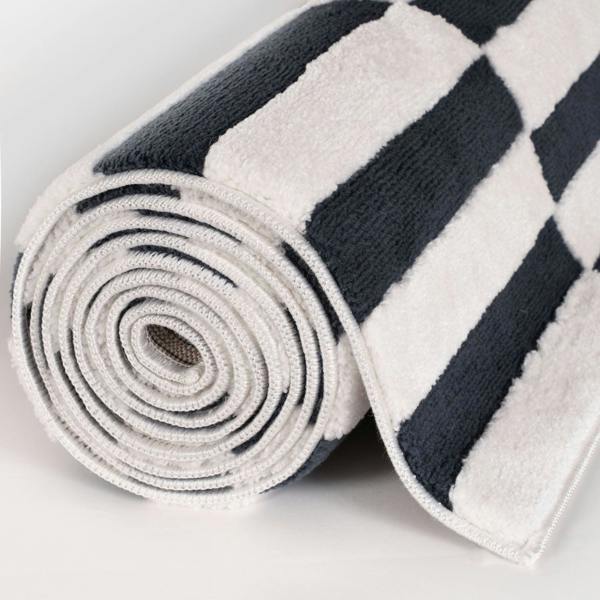 Loft Striped Blue Rug Cozy Feel, Fade-resistant.
