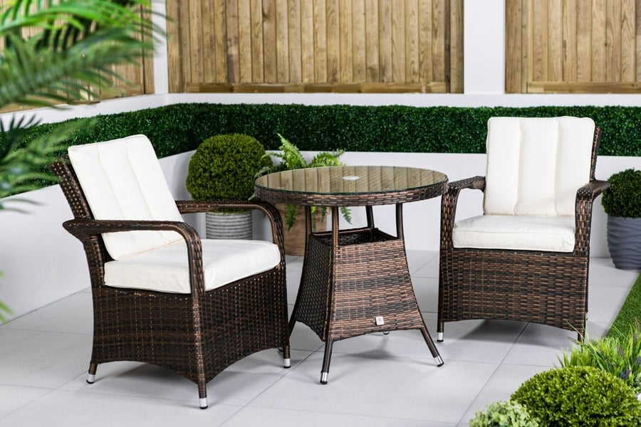 Giardino Arizona Rattan Garden Bistro Set Patio Table and Chairs