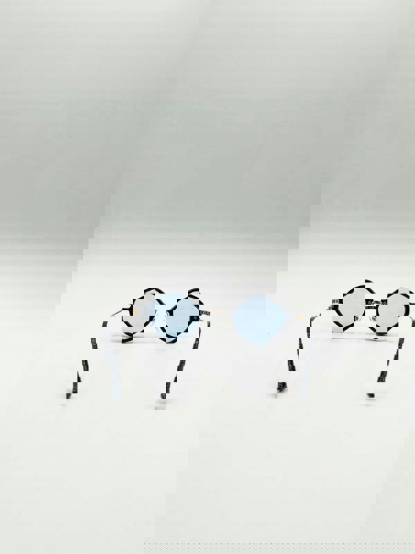 SVNX Diamond Shape Sunglasses in Black Blue