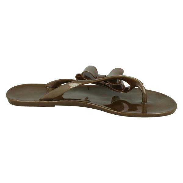 Spot On Ladies Spot On Flat Jelly Toe Post Sandal