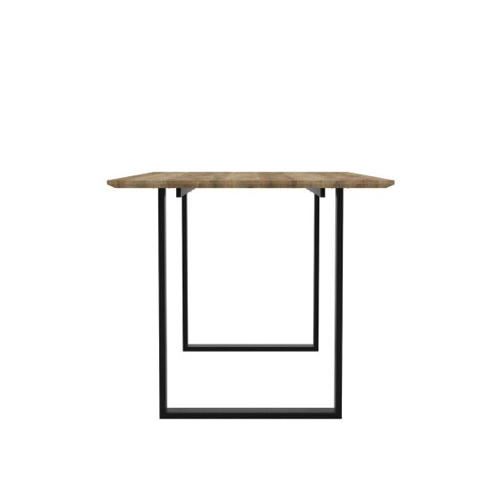 Wyld Haus Sazzuma Rectangular Wooden Dining Table Industrial Black Metal Legs