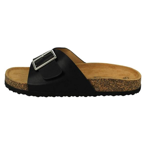 Spot On Ladies Spot On Buckle Detailed Mule Sandals F00413