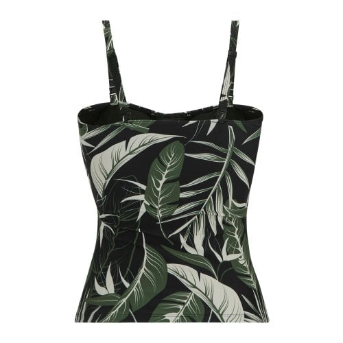 Regatta Womens/Ladies Aceana III Tropical Leaves Tankini Top - Green/White/Black