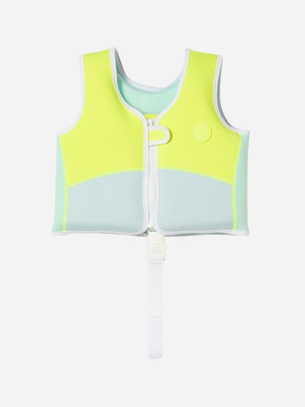 Sunnylife Kids Neon Salty the Shark Swim Vest in Yellow