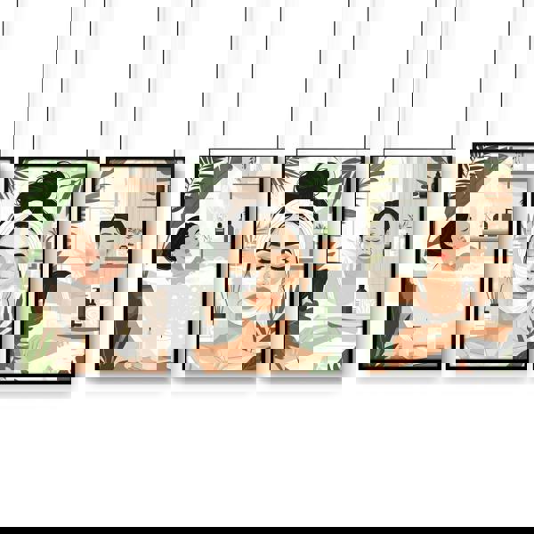 Bathroom Wall Decor Framed | Set of 3 Boho Women Wall art Prints