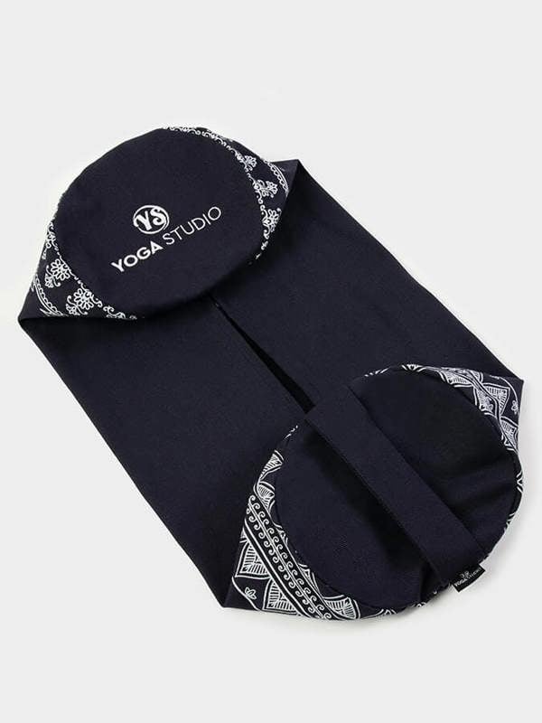 Yoga Studio Replacement Round Aztec Elephant Bolster Outer Cushion Cover Midnight Blue Navy