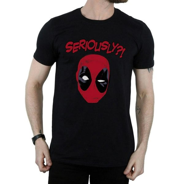 Deadpool Mens Seriously Cotton T-Shirt - Black