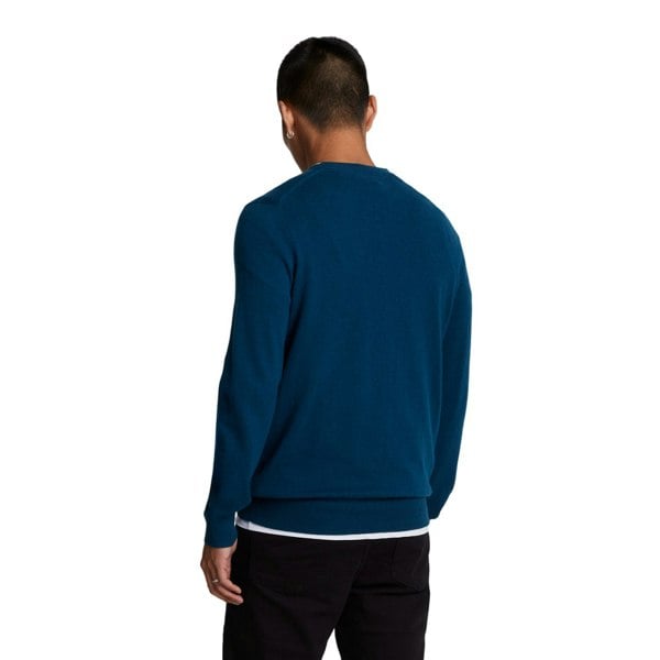 Lyle & Scott Mens Lambswool Blend Crew Neck Long-Sleeved Jumper - Apres Navy Marl