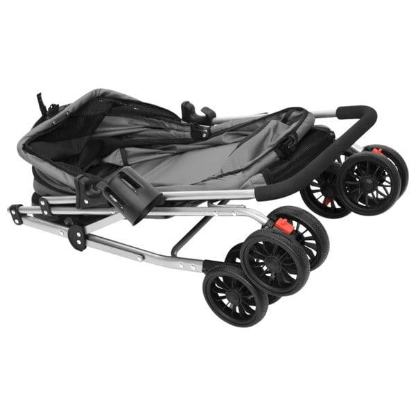 Berkfield Folding Dog Stroller Grey 76x50x100 cm Oxford Fabric