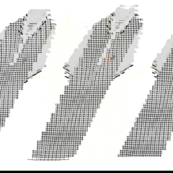 Lambretta Mens SS24 Houndstooth Polo Shirt - White