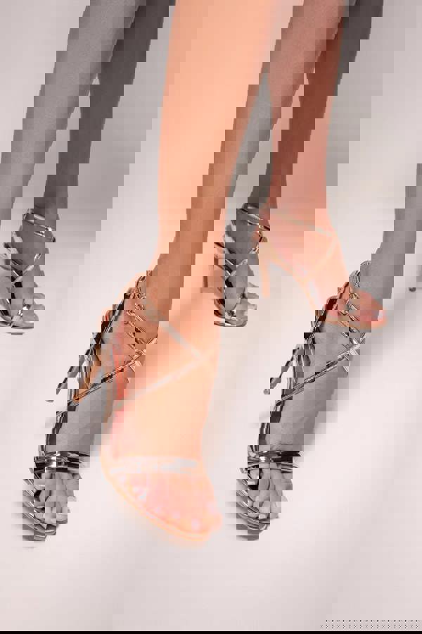 Strappy High Heeled Sandal - Rose Gold SH07