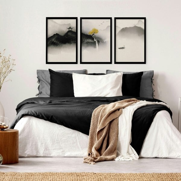 Japandi Art | set of 3 Bedroom wall art