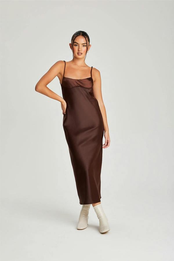 Urban Bliss Satin Underbust Midi Dress