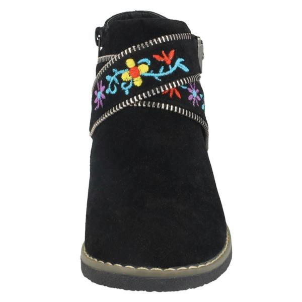 Spot On Girls Spot On Ankle Boots With Embroidered Flowers H5072