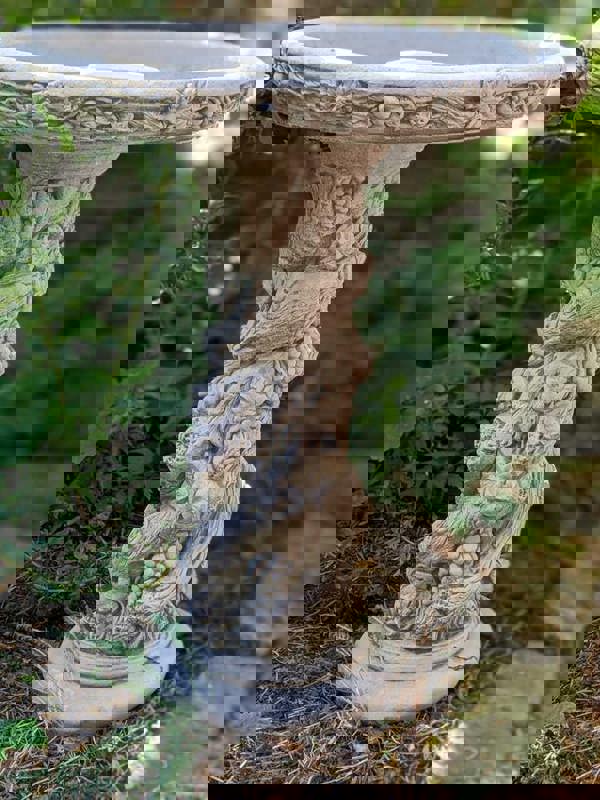 Fruit Design Stone Cast Birdbath