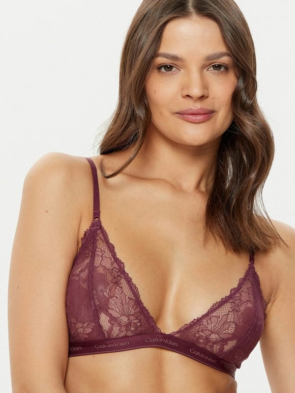 Calvin Klein MODERN LACE Womens Bra & Thong Gift Set Mauve Wine