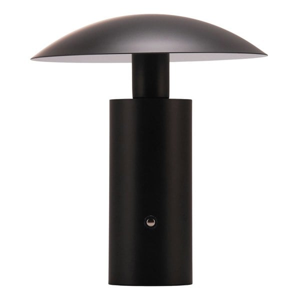 Designer Flat Cone Mushroom Rechargeable and Dimmable Table Lamp in Matte Black Image 5