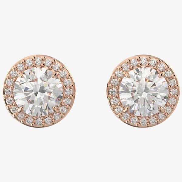 Swarovski Constella Rose Gold-Plated Halo Stud Earrings 5636275