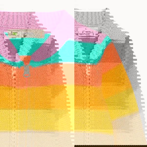 The Bonnie Mob Barnacle - Rainbow Pink Stripe Cardigan