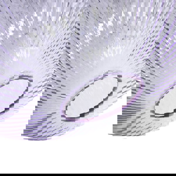 Modern Designer Soft Lilac Line Ribbed Glass Oval Pendant Lamp Shade Image 4