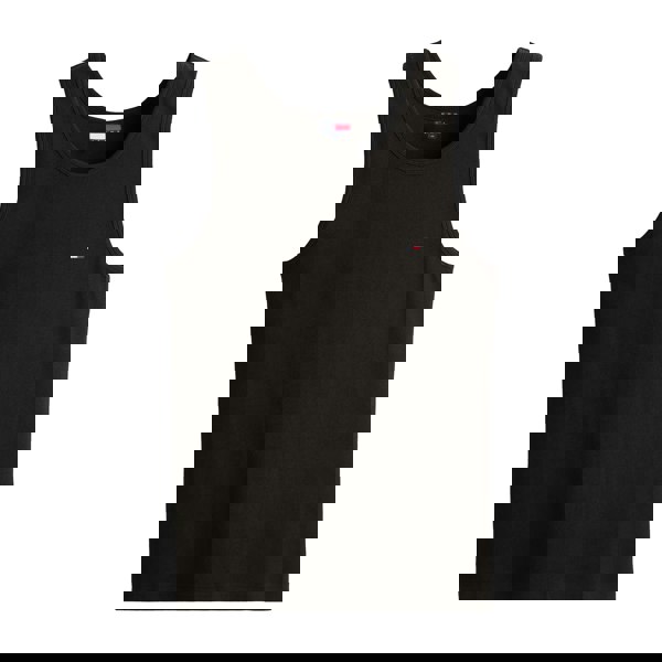 Tommy Hilfiger Tommy Jeans Small Flag Ribbed Tank Top Vest Black