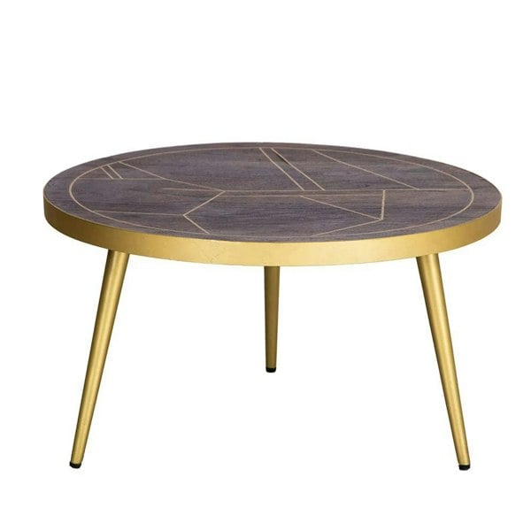IH Design Jusleen Solid Mango Wood Round Coffee Table