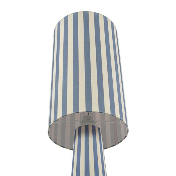 Amparo Blue and Oatmeal Linen Floor Lamp with Fabric Shade and Base Image 4