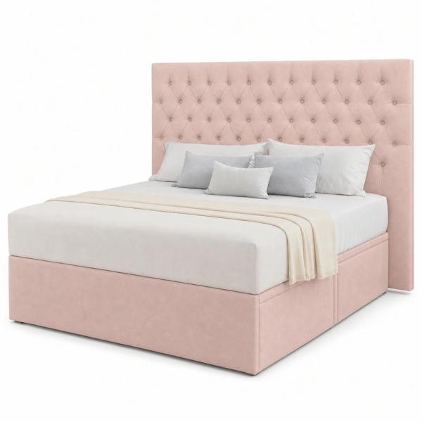 Great British Beds Chesterfield Divan Bed - Pink Plush