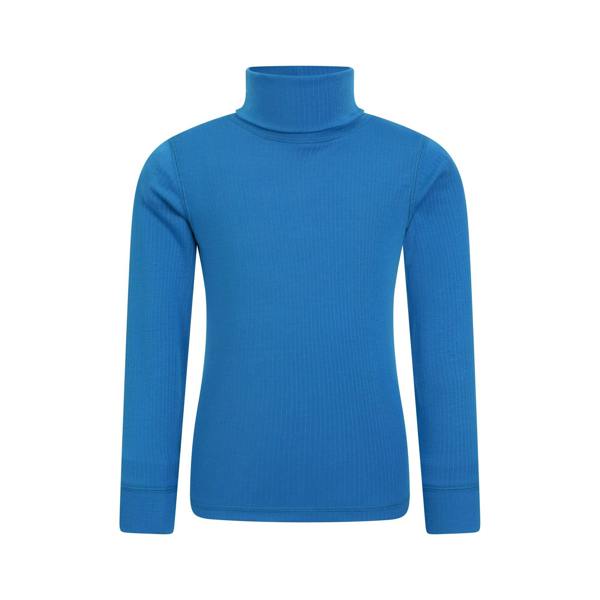 Mountain Warehouse Childrens/Kids Talus Roll Neck Long-Sleeved Top - Cobalt - 