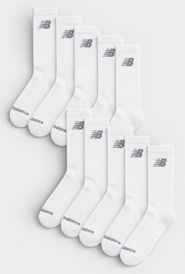 New Balance 10-Pack Cushioned Crew Socks
