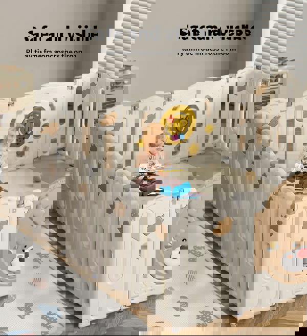 Dekko Kids Playpen Baby Safety Gate Toddler Play Game Toy Foldable Panels