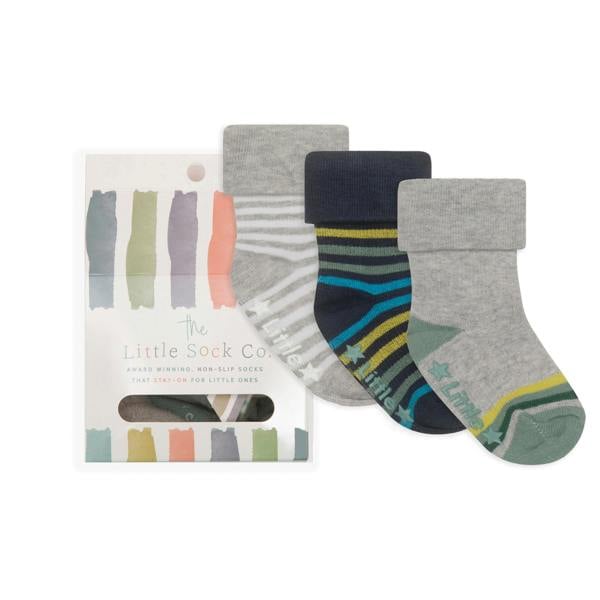 Little Sock Co. Gift Box of Socks - 3 Pairs of Original Non-Slip Stay-on Socks