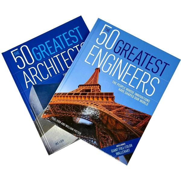 The 50 Greatest Architects By Ike Ijeh and The 50 Greatest Engineers By Paul Virr, William Potter 2 Books Collection Set