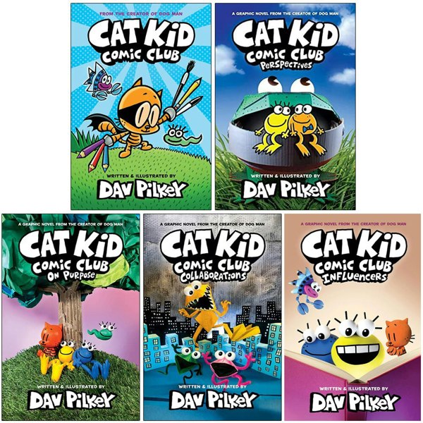 Cat Kid Comic Club Collection 5 Books By Dav Pilkey Cat Kid Comic Club, On Purpose & more