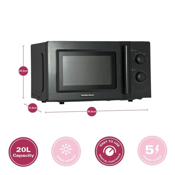 Hamilton Beach Miami Kettle, Toaster & Microwave Set - Charcoal Grey - Hamilton Beach UK