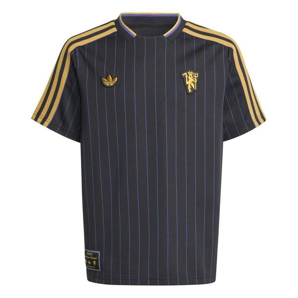 Adidas Childrens/Kids Terrace Icons Manchester United FC T-Shirt - Black - 
