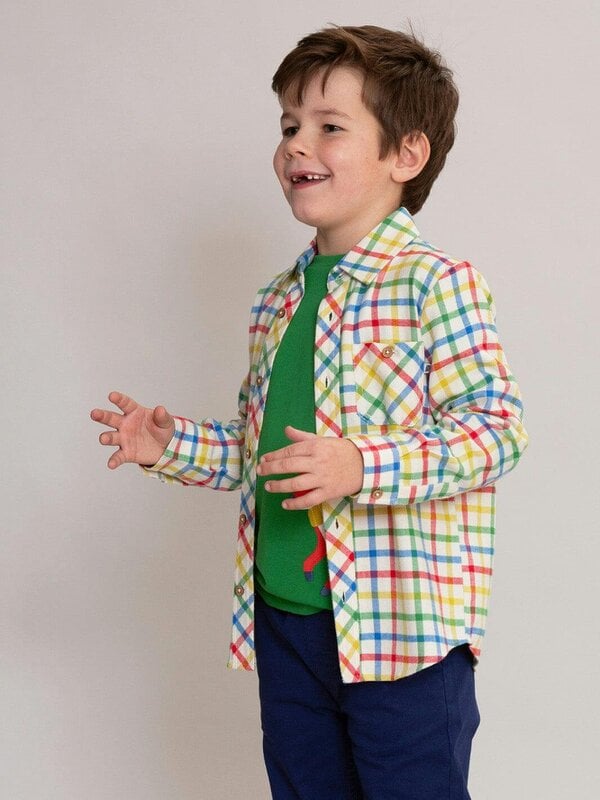 Kite Boys Organic Rainbow Check Shirt